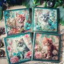 Dekoracyjne podkładki decoupage Magiczne Kotki