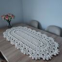 Bieżnik owalny szydełkowy ze sznurka bawełnianego 50 x 100 cm