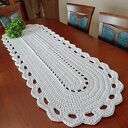 Ręcznie szydełkowany bieżnik owalny 50x150 cm ze sznurka bawełnianego