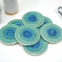 Lazurowe wybrzeże - ceramiczne podstawki pod filiżanki