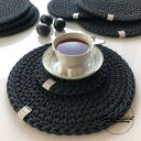 Okrągłe podkładki pod talerze 8 szt. 33 cm - plus 1 gratis (handmade ze sznurka)