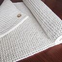 Bieżnik na stół 40 x 100 cm z bawełnianego sznurka ecru - rękodzieło