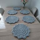 Komplet podkładek pod talerze szydełkowych ze sznurka 6szt -30cm