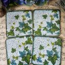 Podkładki pod kubki decoupage z wiewiórkami - vintage prowansja w shabby chic
