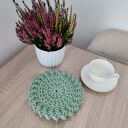 Okrągła podkładka szydełkowa 20 cm ze sznurka boho - ręcznie robiona