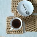 Komplet małych, kwadratowych podkładek