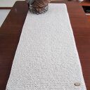 Bieżnik na stół 40 x 100 cm z bawełnianego sznurka ecru - rękodzieło