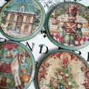 Stylowe podkładki decoupage Baśniowa Kraina - komplet 4 sztuk