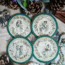 Okrągłe podkładki pod kubki decoupage vintage - komplet 4 sztuk