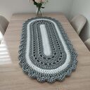 Ręcznie szydełkowany bieżnik owalny 50x100 cm ze sznurka bawełnianego