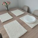 Komplet podkładek szydełkowych prostokątnych ze sznurka 4szt - 25x35 cm