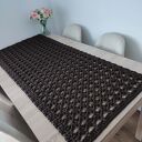 Bieżnik szydełkowy prostokątny ze sznurka 58 x 138 cm