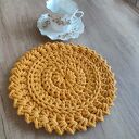 Podkładka boho ze sznurka szydełkowana 26 cm