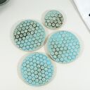Ceramiczny zestaw 3 podkładek i podstawka na świeczkę - styl skandynawski