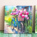 Para podkładek Rowerowe love - no waste, rustykalne 10x10 cm z decoupage
