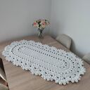 Ręcznie robiony bieżnik szydełkowy 50x95 cm ze sznurka bawełnianego