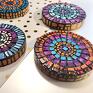 turkusowe mozaika podkładki czerń - turkus - fiolet