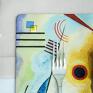 Wysokiej jakości podkładki na stół z fragmentem obrazu Wasyla Kandinskiego „Żółty, czerwony, niebieski”. Sztuka