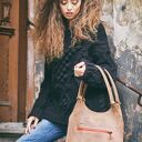 Mała skórzana torebka Ladybuq - ręcznie szyta z naturalnej skóry