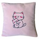 PODUSZKA z POLARU 40x40 cm z HAFTEM KOTEK WKŁAD GRATIS