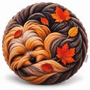Okrągła poduszka z pieskiem yorkiem
