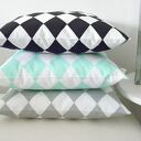 Szara poszewka 40x40 w romby scandi