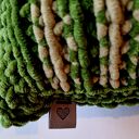 ♥ Zielona PODUSZKA OZDOBNA w beżowe paski ♥