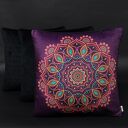 Poduszka Dekoracyjna 45x45cm WELUR ŚLIWKA MANDALA