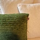 ♥ Zielona PODUSZKA OZDOBNA w beżowe paski ♥