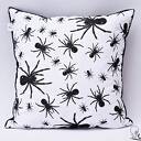 Handmade poduszka w pająki z czarnym polarem minky 39x39 cm na Halloween