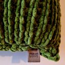 ♥ Zielona PODUSZKA OZDOBNA w beżowe paski