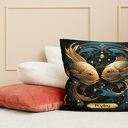 Poduszka znaki zodiaku horoskop welurowa zodiak ryby