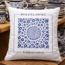 Poszewka inspirowana motywami ceramiki Bolesławieckiej