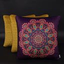 Poduszka Dekoracyjna 45x45cm WELUR ŚLIWKA MANDALA