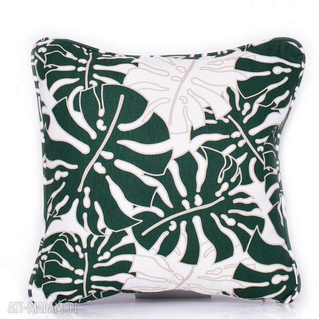 Poduszka Monstera Leaves - DEEP GREEN 50x50cm