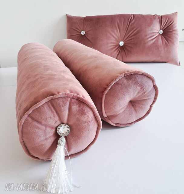Poduszka premium wałek glamour róż antyczny / róż ceglany