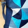 turkusowe torebka denim patchwork