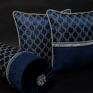 komplet poduszek poduszki niebieskie dekoracyjne 3 granat barok zestaw