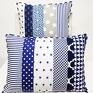 granatowa poduszka 50x70cm navy blue 04 od majunto patchwork duża poducha