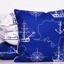 marynarska sea map navy blue 40x40cm od majunto poduszka w statki