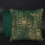 komplet poduszki welurowe zieleń wzór ornament 45x45cm - zesta poduszek
