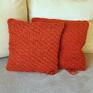 czerwone poduszki poszewki na poduszkę ręcznie robione na drutach