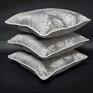 szare poduszki dekoracyjne komplet 3 poduszek rococo srebrne