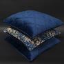 niebieskie poduszki welurowe wzór ornament 45x45cm - granat komplet poduszek