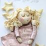 pokoik dziecka: Różowy Aniołek dla dziewczynki na urodziny - anioł w ramce pamiątka chrztu