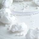 Karuzela niemowlęca z kryształkami i chmurkami - dekoracyjny mobil, ręcznie robiony