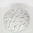 Jasnoszara Pufa dziecięca Pastelowy Zagajnik - ciepły i minimalistyczny