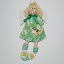 Konwaliowa kreacja - aniołek z masy solnej, prezent, dekoracja