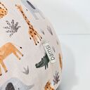 Jasna ecru z odcieniami różu pufa dziecięca Pastelowa Sawanna pogodna i ciepła