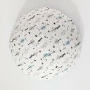 Jasnoszara Pufa dziecięca Pastelowy Zagajnik - ciepły i minimalistyczny